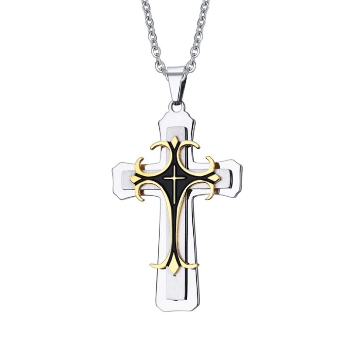 Wholesale Multiple Muslim Cross Necklace Stainless Steel Cross Pendant Necklace
