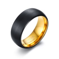 Wholesale Tungsten Carbide Two Tone Black and Gold Wedding Bands