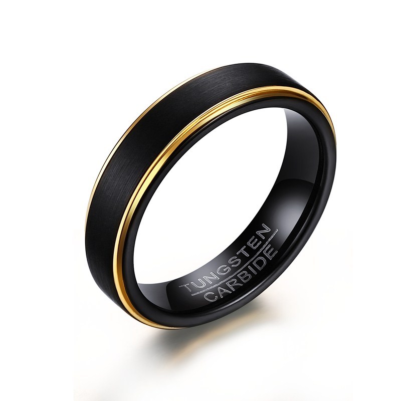 Wholesale Black and Gold Tungsten Ring for Amazon