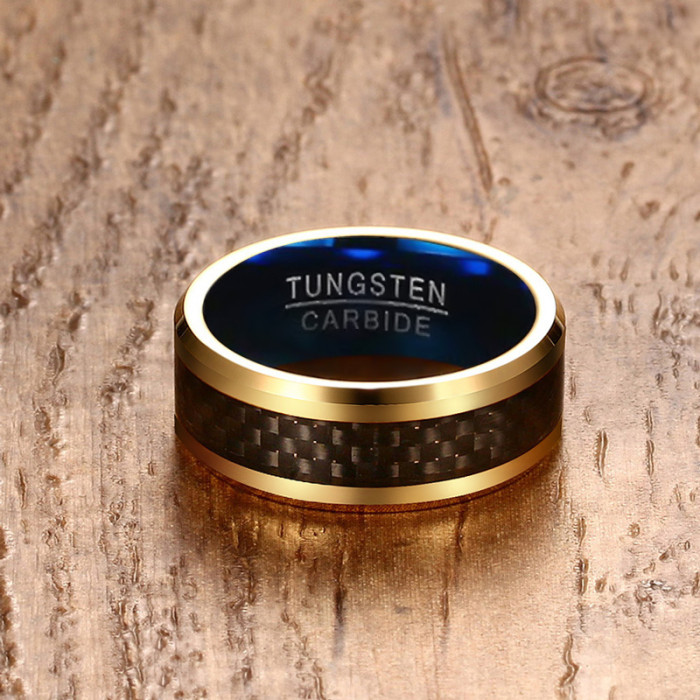Wholesale Tungsten Carbide Carbon Fiber Inlay Ring Price