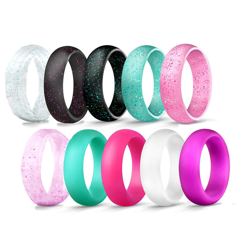 Wholesale Glitter Silicone Wedding Ring