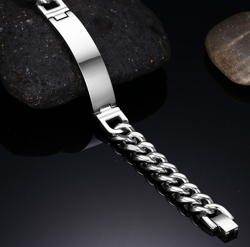 Stainless Steel Blank Engravable Name Bracelet