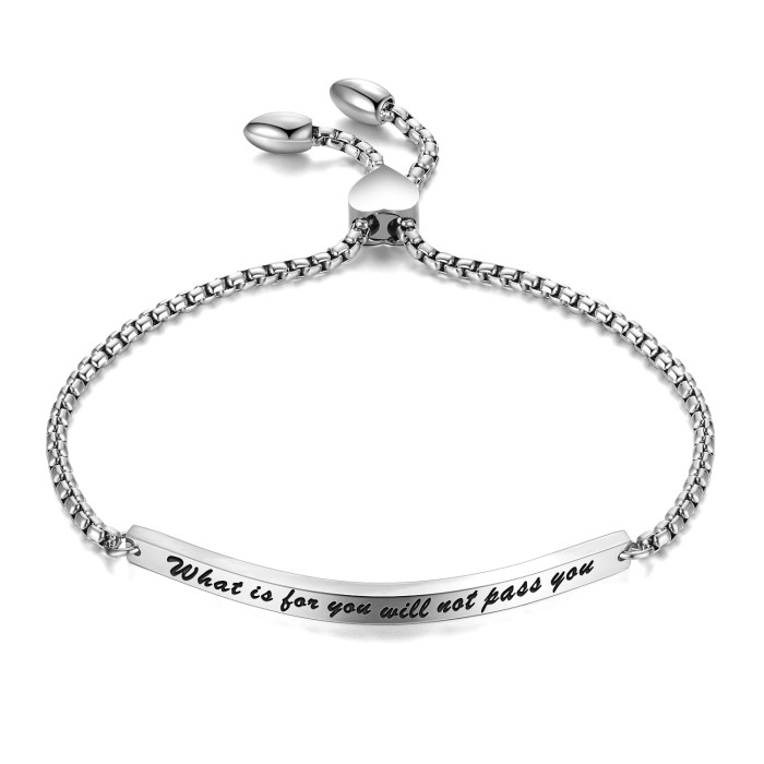 Wholesale Stainless Steel Inspirational Bracelet - What Is For You Will Not Pass You