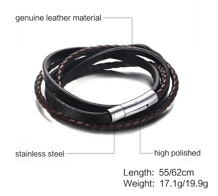Wholesale Stainless Steel Leather Bracelets China