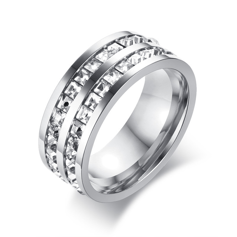 Wholesale Stainless Steel Cubic Zirconia Wedding Rings
