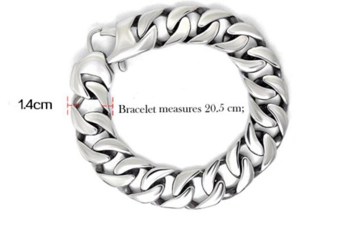 Large Stainless Steel Mens Chain Bracelet