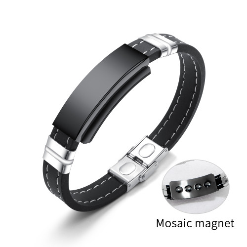 Wholesale Stainless Steel Personalized Rubber Silicone Bracelet