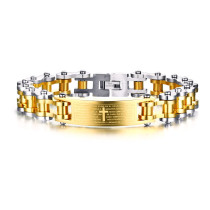 Wholesale Stainless Steel Bicycle Chain Bracelet with Scripture