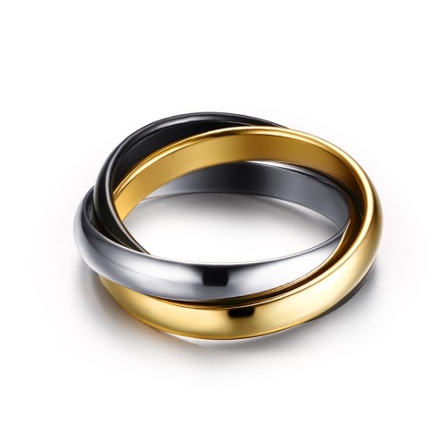 Stainless Steel Classical Tricyclic Rings Jewelry Wholesale