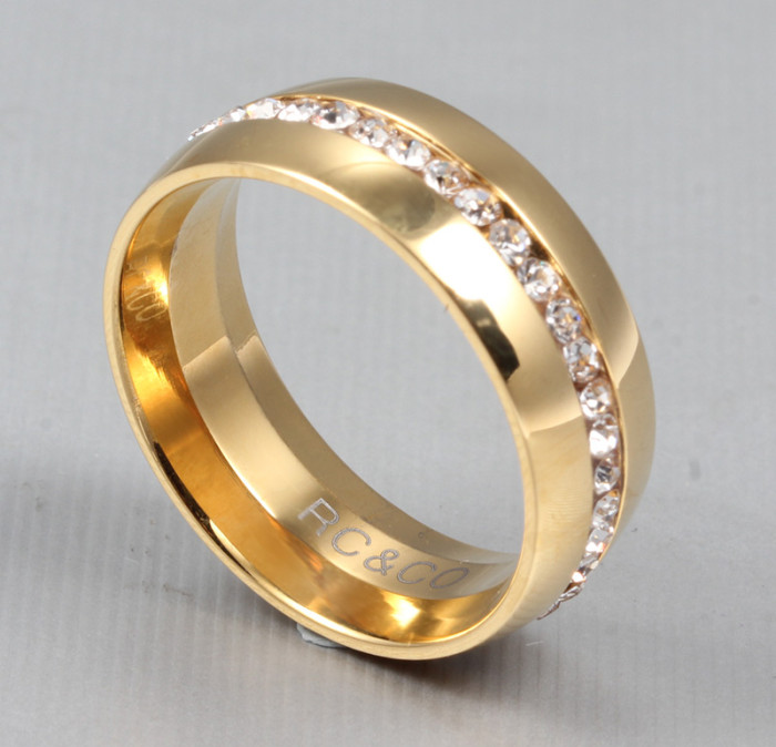Stainless Steel CZ Wedding Rings