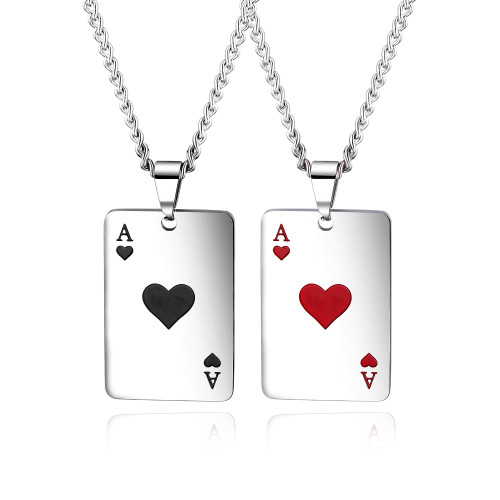 Wholesale Stainless Steel Big Playing Card Pendant