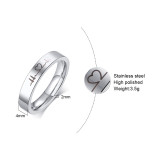Wholesale Stainless Steel Ecg Heartbeat Couple Rings