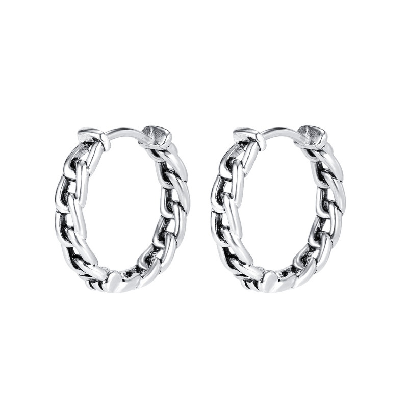 Wholesale Stainless Steel Curb Link Chain Huggie Hoop Earrings