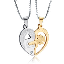 Stainless Steel His and Hers Heart Necklaces