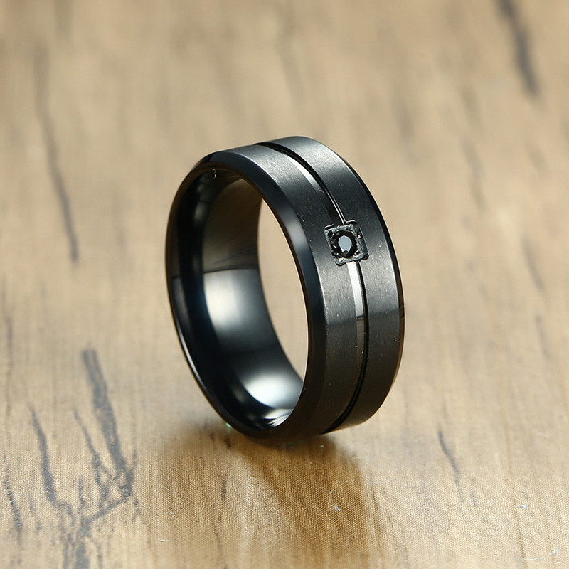 Wholesale Stainless Steel Black Ring for Guys