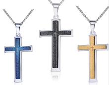 Stainless Steel Lords Prayer Crosses Necklace