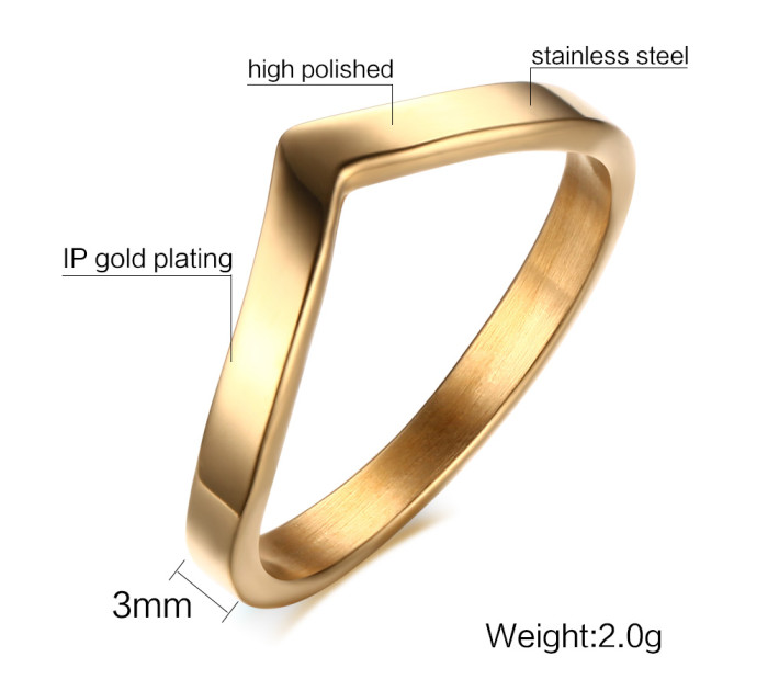 Wholesale Fashion Stainless Steel Stackable Mid Rings for Women