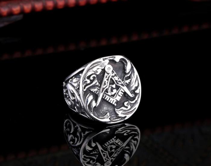 Wholesale Mens Stainless Steel Biker Freemason Rings