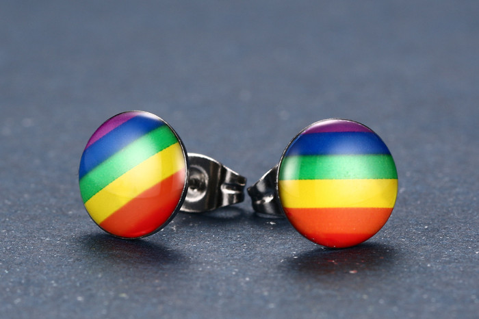 Wholesale Stainless Steel Pride Rainbow Earring