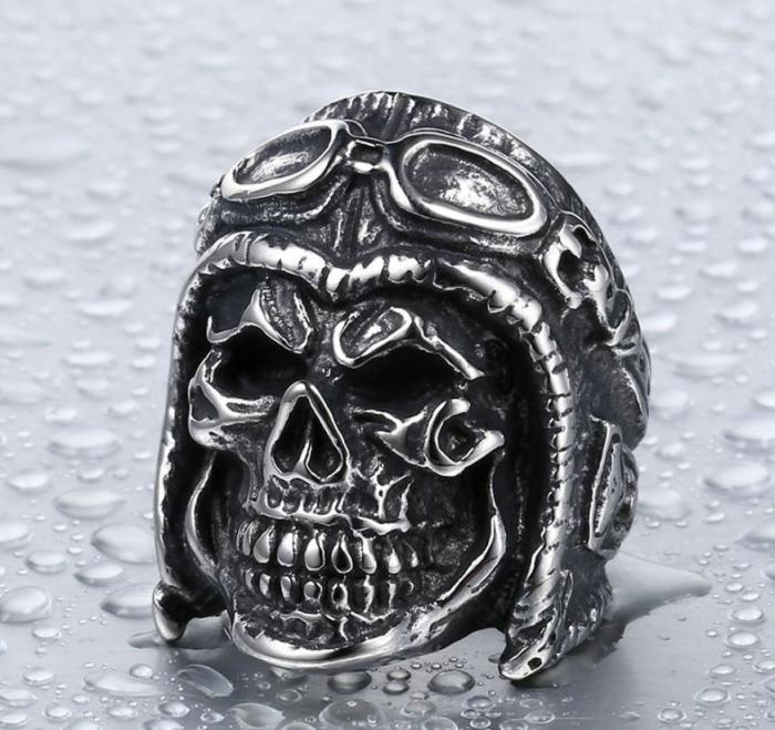 Wholesale Fashion Aviator Skull Ring Jewelry
