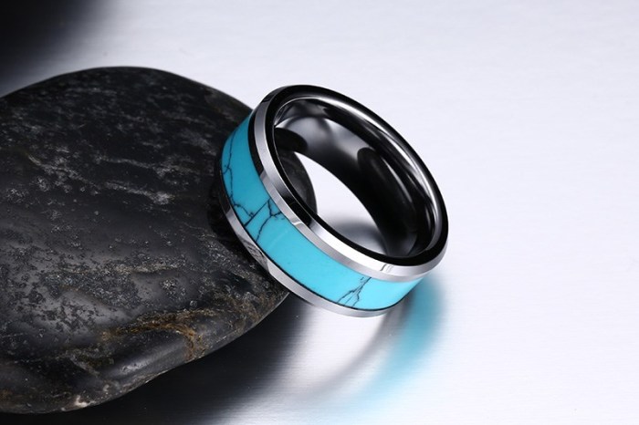 Wholesale Tungsten Carbide Kallaite Inlayed Rings