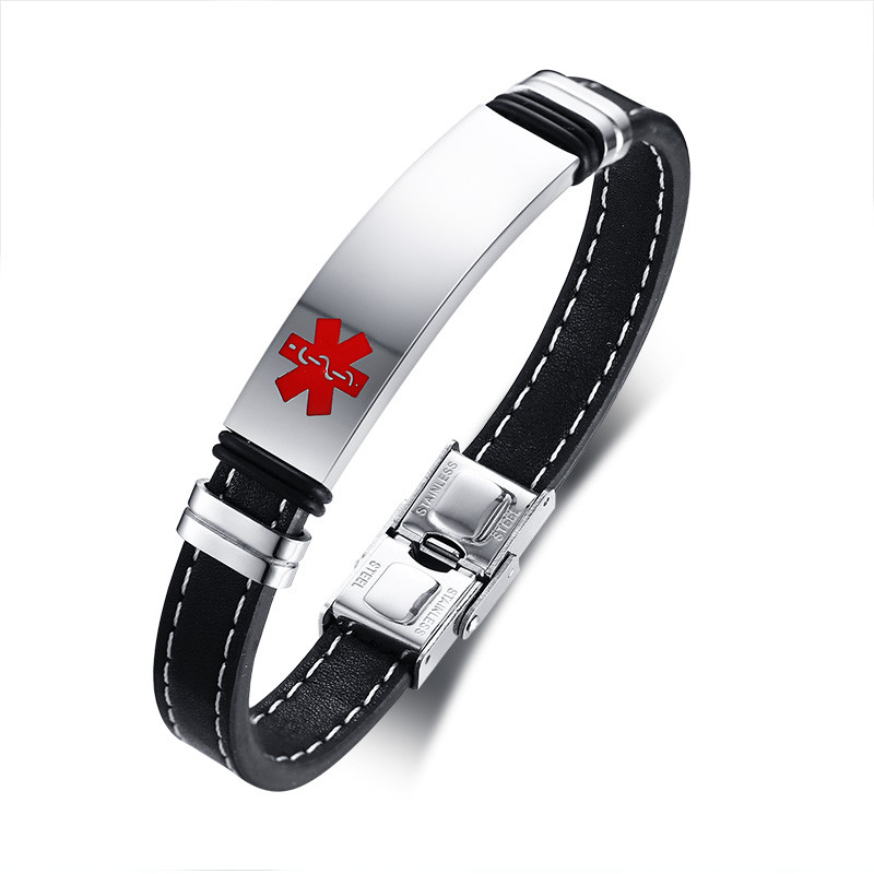 Wholesale Stainless Steel Sports Medical ID Bracelet with Steel Tag