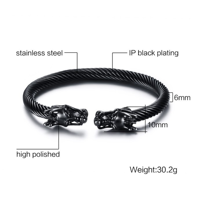 Wholesale Mens Stainless Steel Bangle with Wire