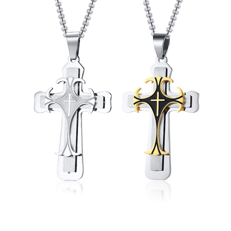 Wholesale Multiple Muslim Cross Necklace Stainless Steel Cross Pendant Necklace