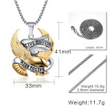 Wholesale Live to Ride Ride to Live Gold Eagle Stainless Steel Pendant