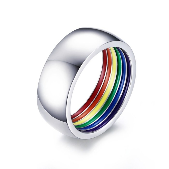 Stainless Steel Rainbow Gay Pride Rings Wholesale