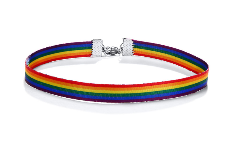 Wholesale Rainbow Choker Chain Ribbon Necklace