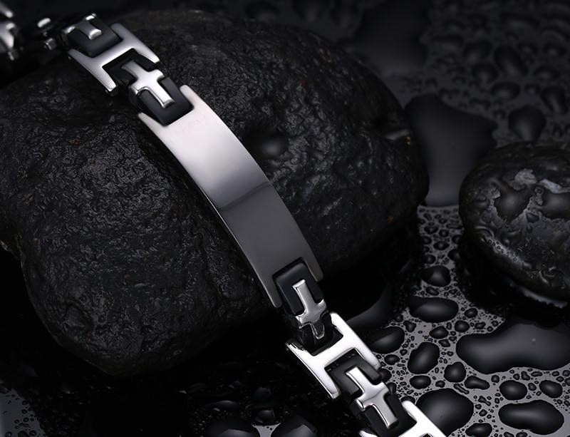 Stainless Steel Black Bracelets for Guys