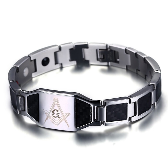 Wholesale Stainless Steel Masonic Magnetic Bracelet