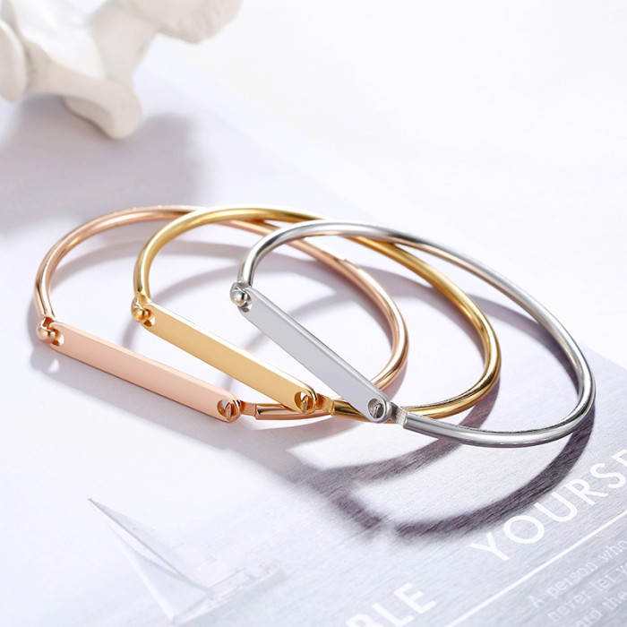 Wholesale Stainless Steel Design Your Own Bangle Charm Bracelet