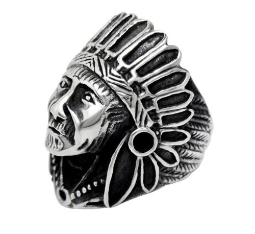 Stainless Steel Indian Chief Headdresses Ring Wholesale