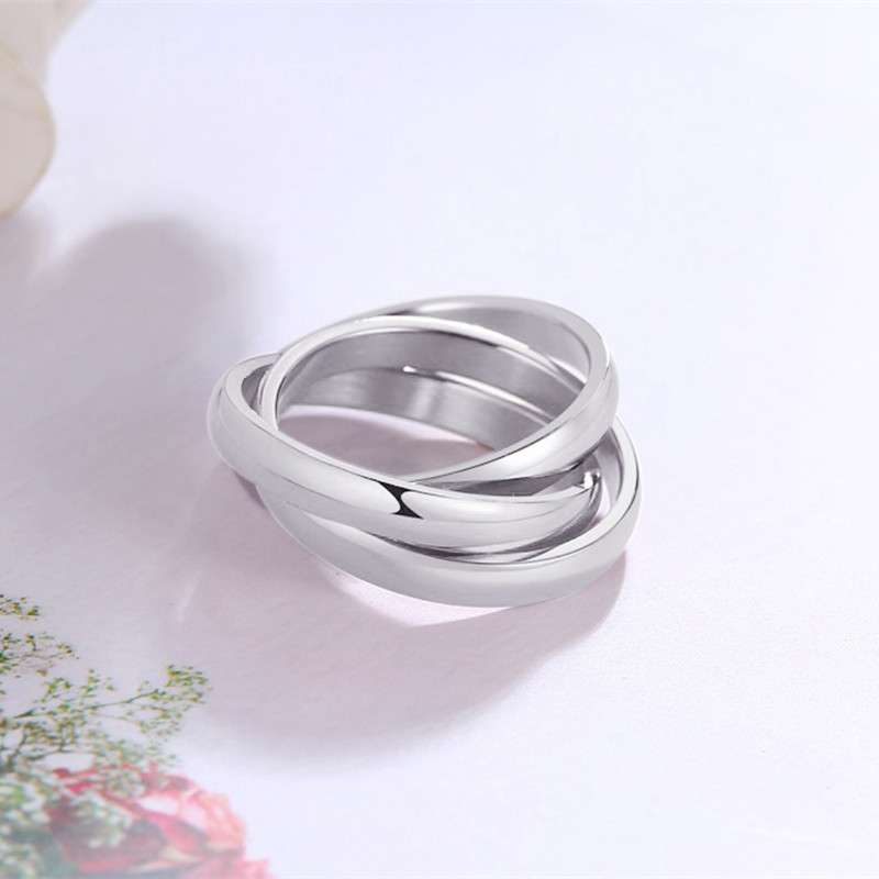 Triple Roll Links Band Ring 316L Stainless Steel Wholesale