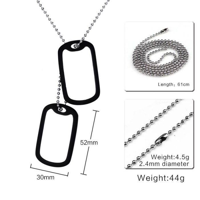 Wholesale Mens Stainless Steel Double Dog Tags Necklace (can be personalised)