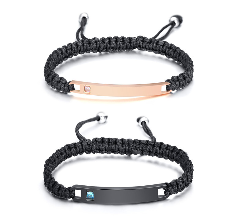 Wholesale Custom Engraving Matching Couples Bracelets