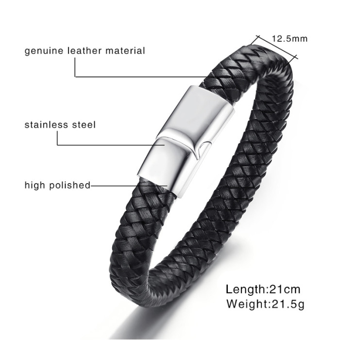 Wholesale Stainless Steel His and Hers Leather Bracelets