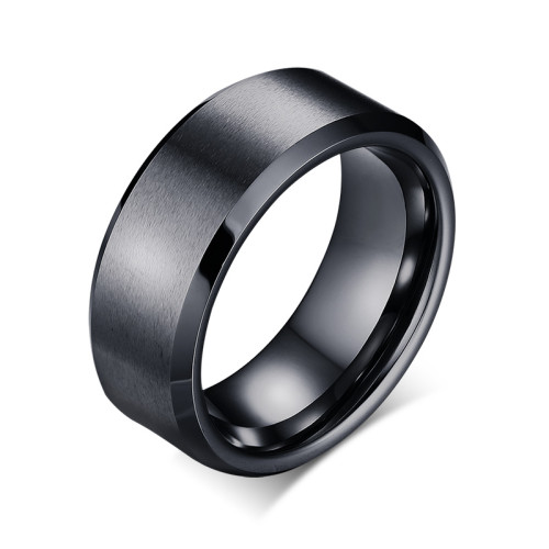 IP Black Matte Center High Polish Edge Tungsten Ring Blanks