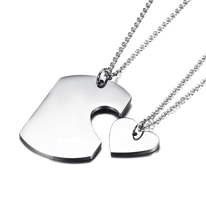 Wholesale Stainless Steel Couple Heart Pendant Necklace