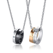 Wholesale Stainless Steel Couple Necklace Love You Forever
