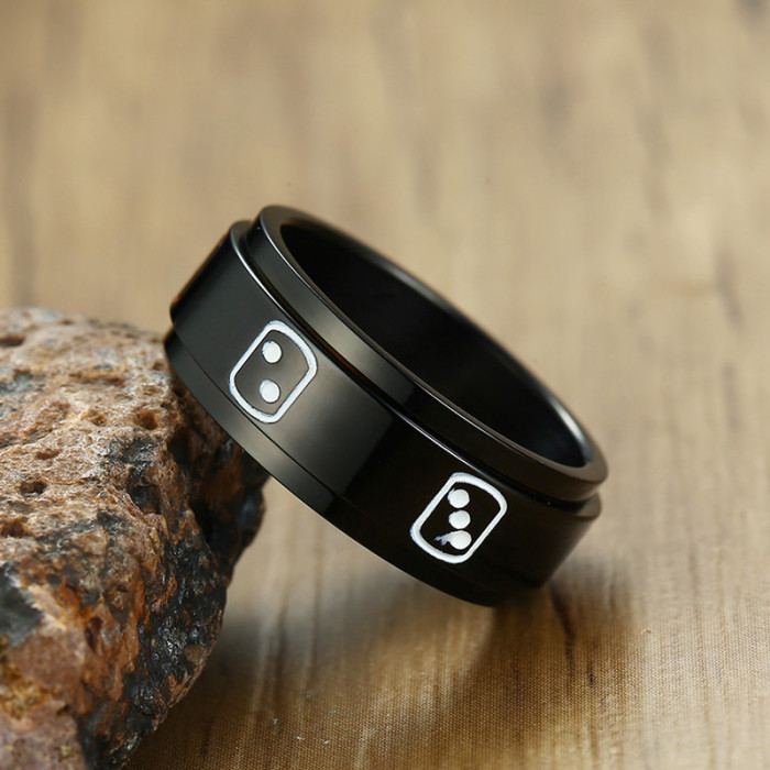 Wholesale Stainless Steel Rotatable Dice Ring for Men