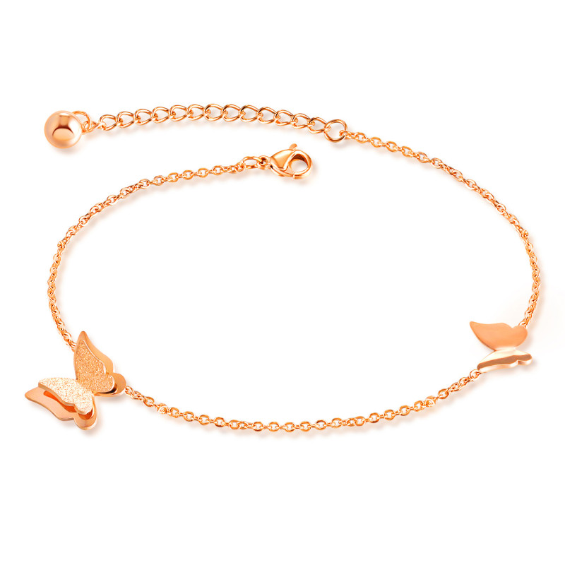 Wholesale Stainless Steel Womens Rose Gold Anklet