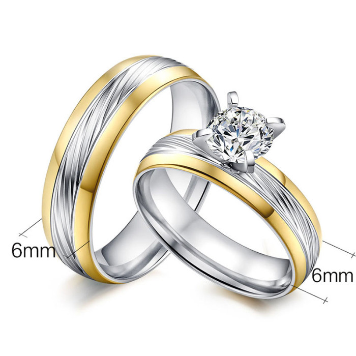 Wholesales stainless steel Engagement Ring Settings with Princess CZ