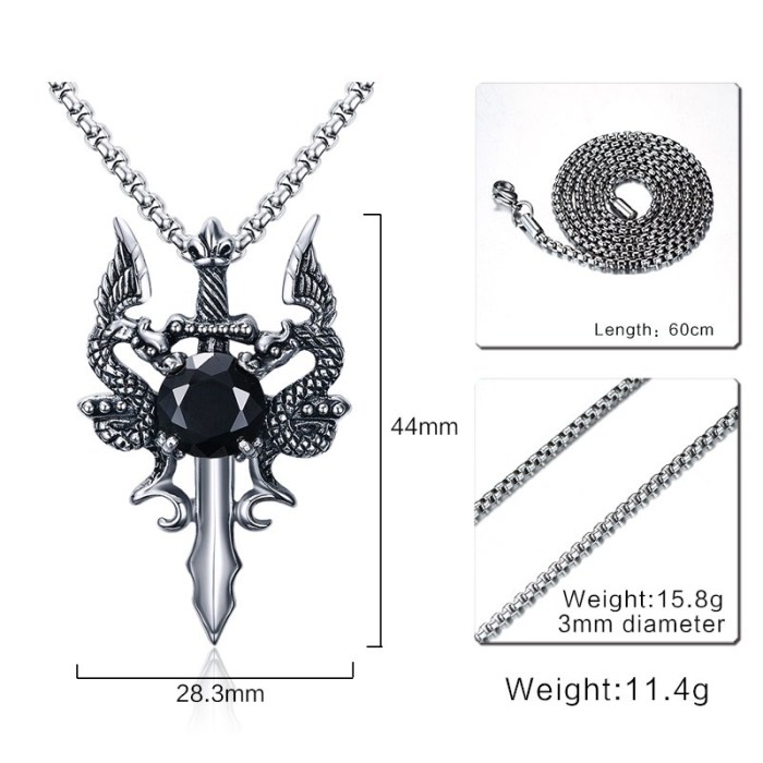Wholesale Stainless Steel Dragon Pendant Necklaces