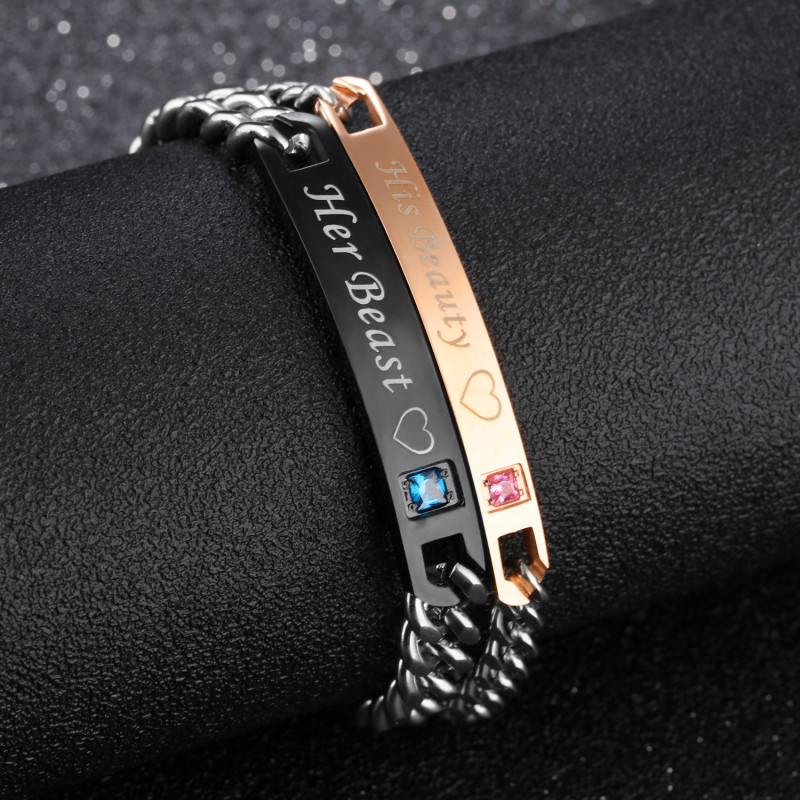 Wholesale Stainless Steel Cute Matching Bracelets for Couples
