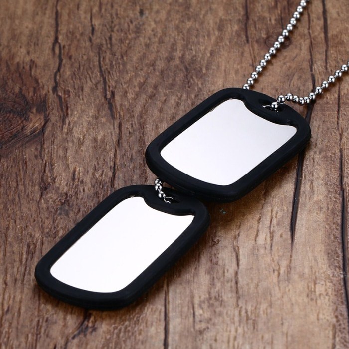 Wholesale Mens Stainless Steel Double Dog Tags Necklace (can be personalised)