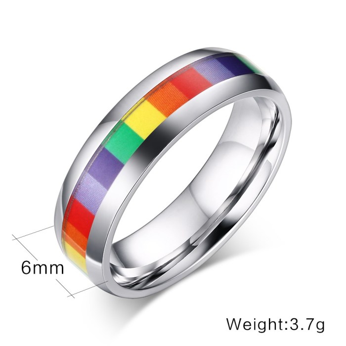 Wholesale Stainless Steel Gay Pride Rings for Sale