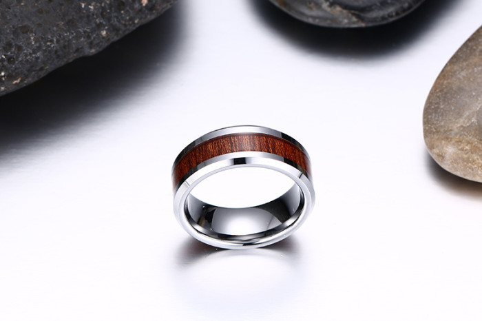 8mm Tungsten Carbide Bevel Edge Rings Wholesale